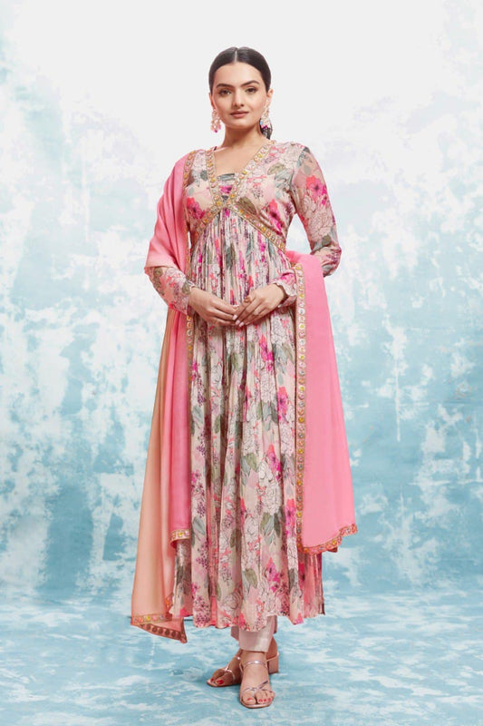Multi color georgette salwar suit for women