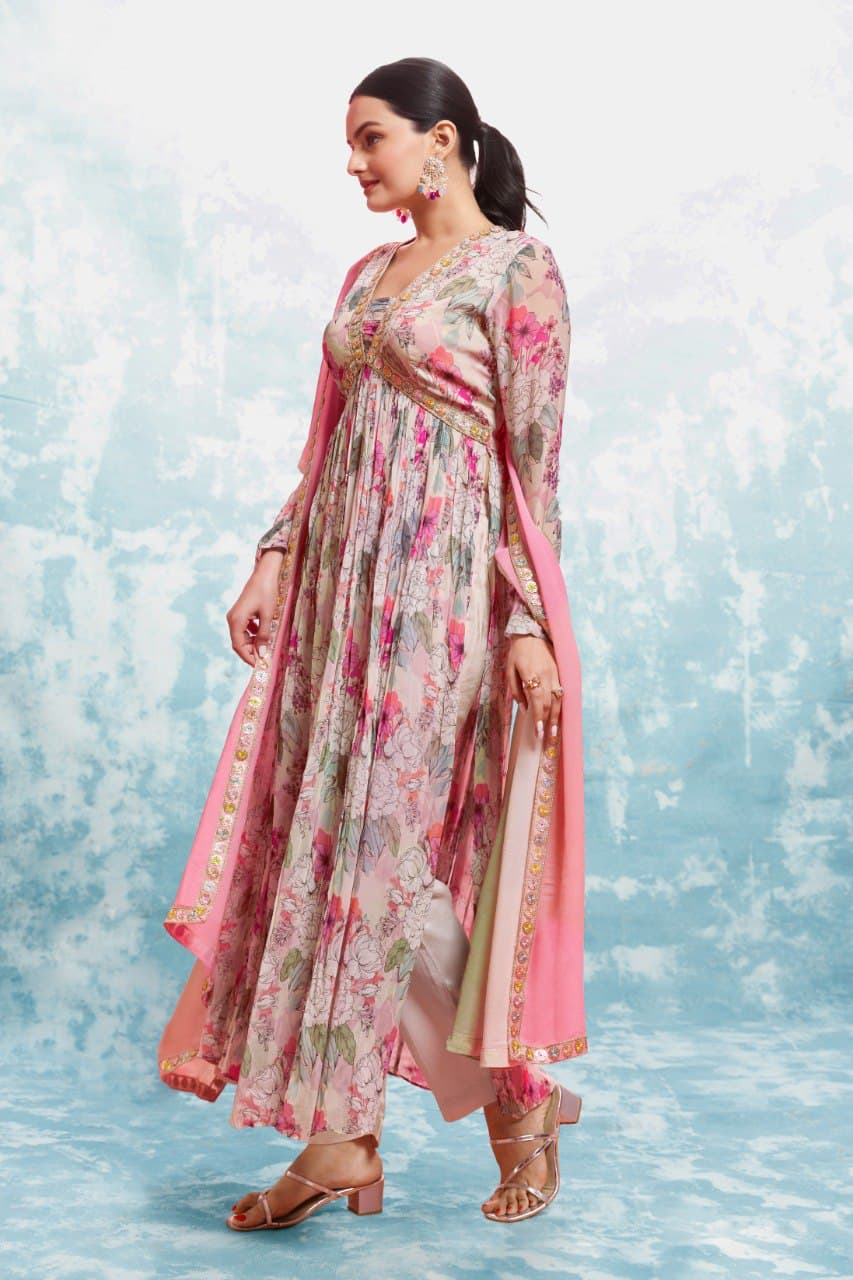 Multi color georgette salwar suit with dupatta online