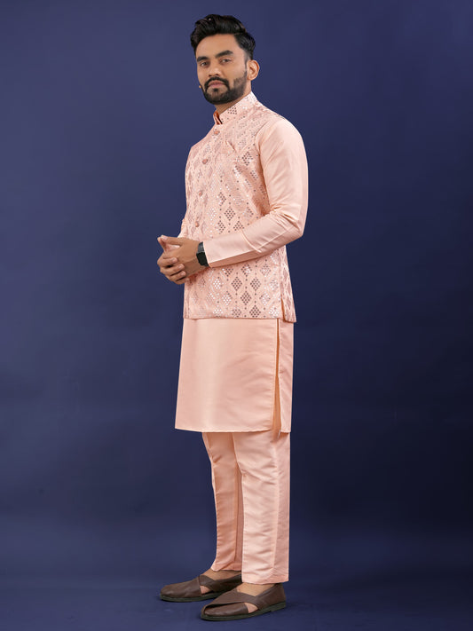 Peach colour Kurta Design
