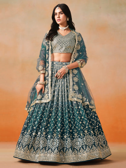 Blue color georgette lehenga choli USA