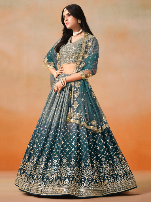 Stunning blue color designer lehenga choli