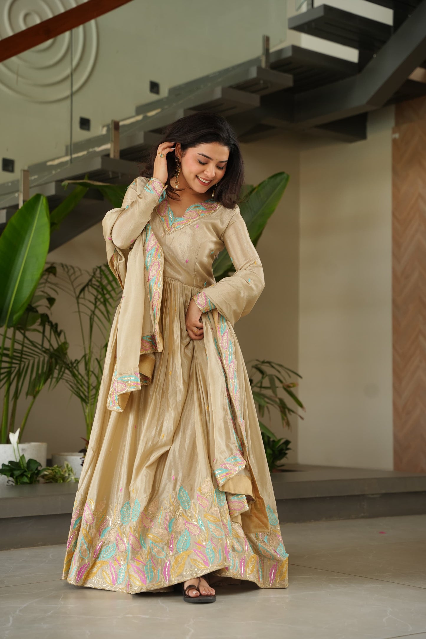 Beige color Salwar Suit for Wedding
