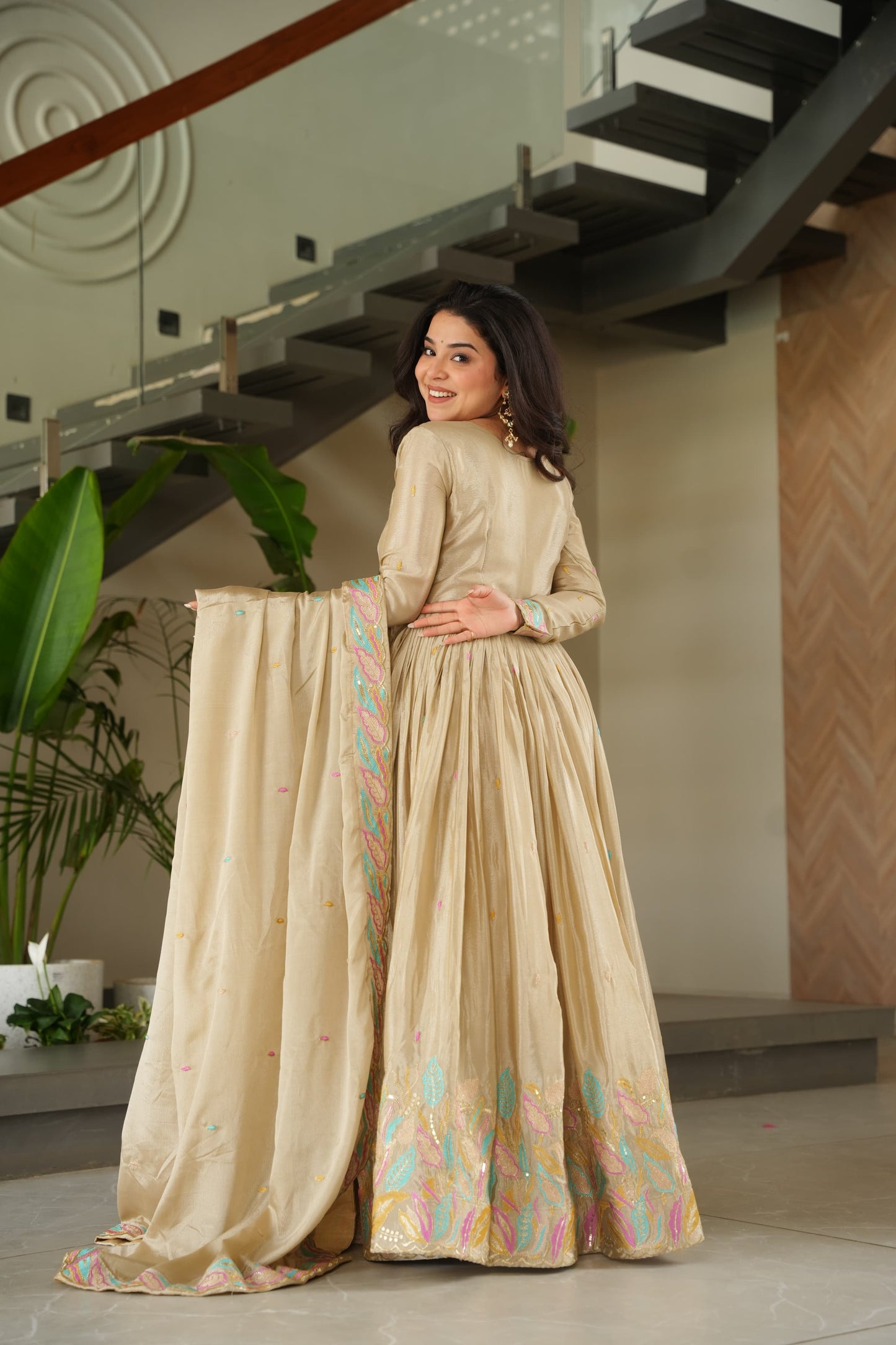 Beige color salwar suit for wedding online

