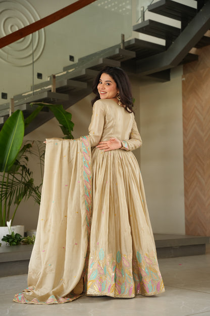 Beige color salwar suit for wedding online

