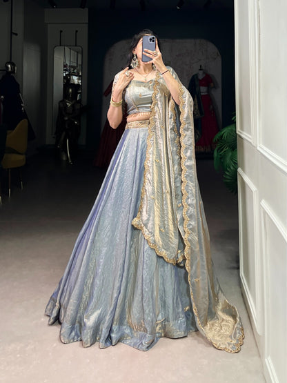Blue fendi lehenga choli sale
