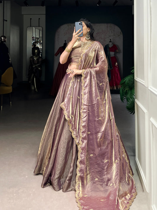 Lavender color fendi lehenga choli for women price
