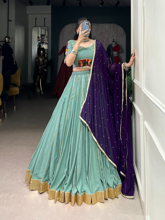 Sea green color lehenga choli