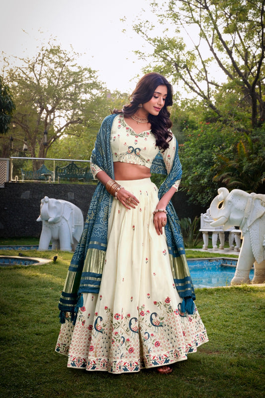 White color khadi cotton chaniya choli online