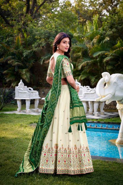 White color khadi cotton lehenga choli for women online
