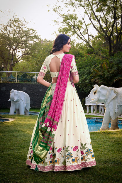 White color sequins work lehenga USA
