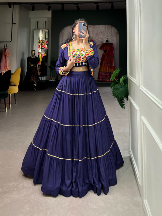 Blue color rayon chaniya choli USA