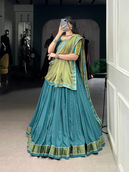 Elegance teal color chaniya choli price