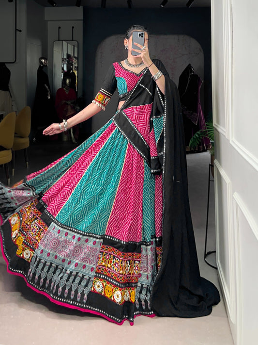 Pink color rayon lehenga choli