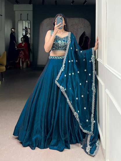 Wedding wear blue lehenga choli in USA