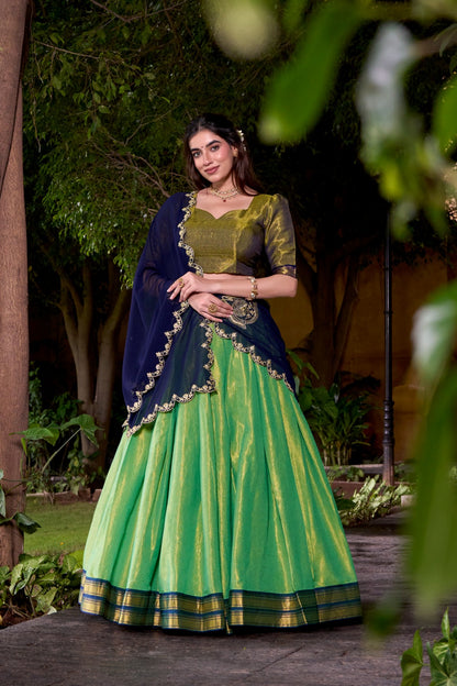 Wedding wear navy blue ghagra choli with price