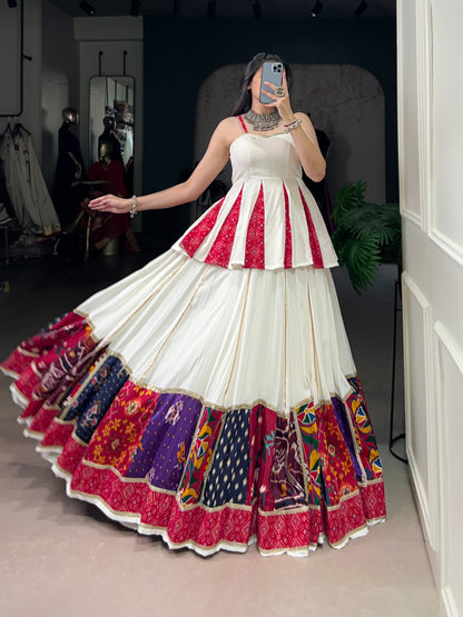 White color rayon ghagra choli 