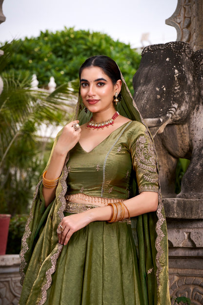 green party wear lehenga choli usa ragthm