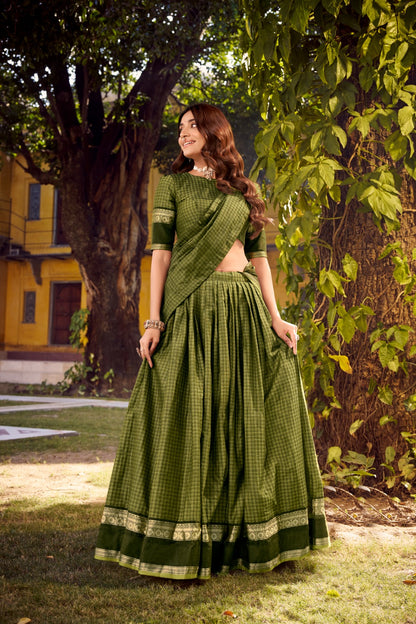 ready to wear green lehenga choli