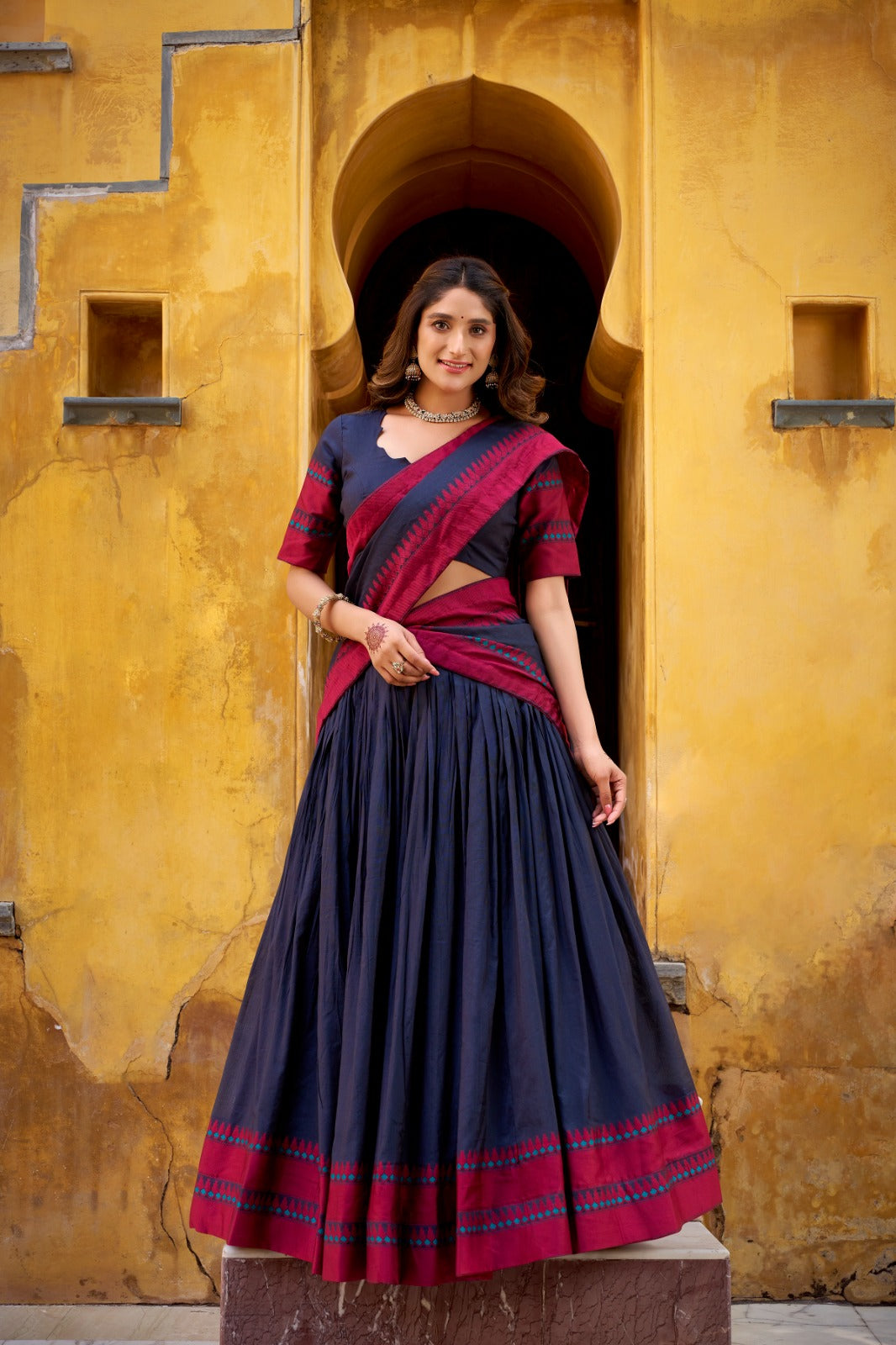 navy blue lehenga choli online usa 
