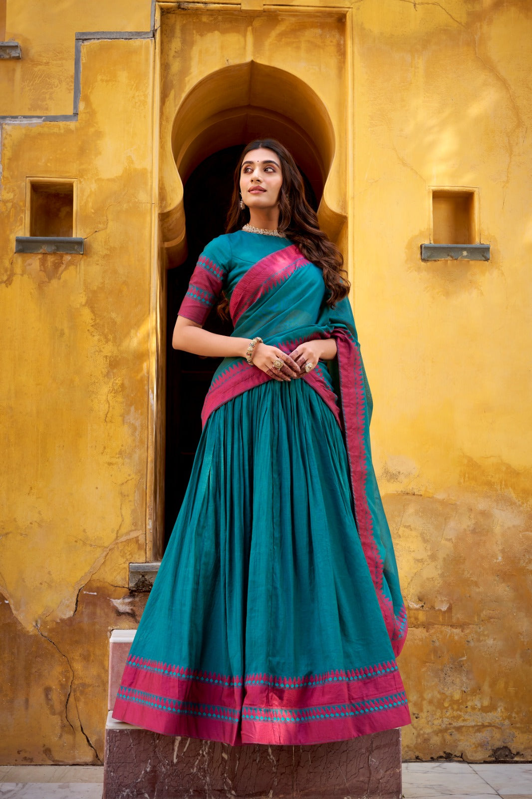 teal lehenga choli for wedding
