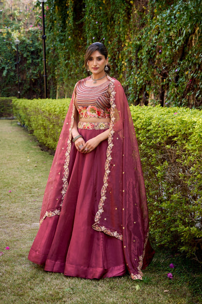 Salmon Color  Designer Readymade Lehenga Choli