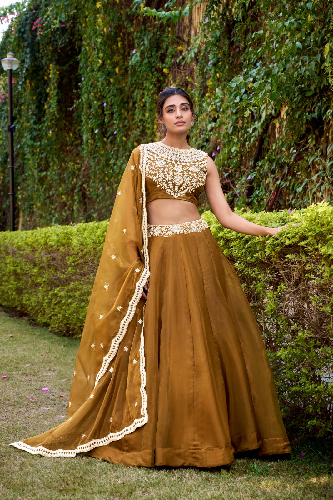 Bronze Color Sequins Work Chaniya Choli for Wedding