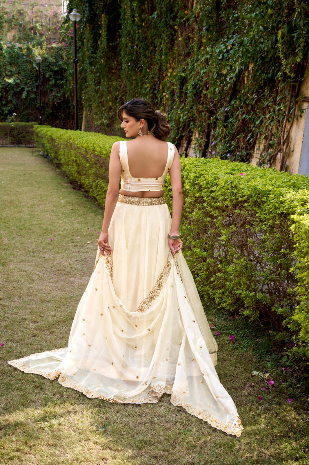 White Color Bridesmaids Lehenga Choli for Party
