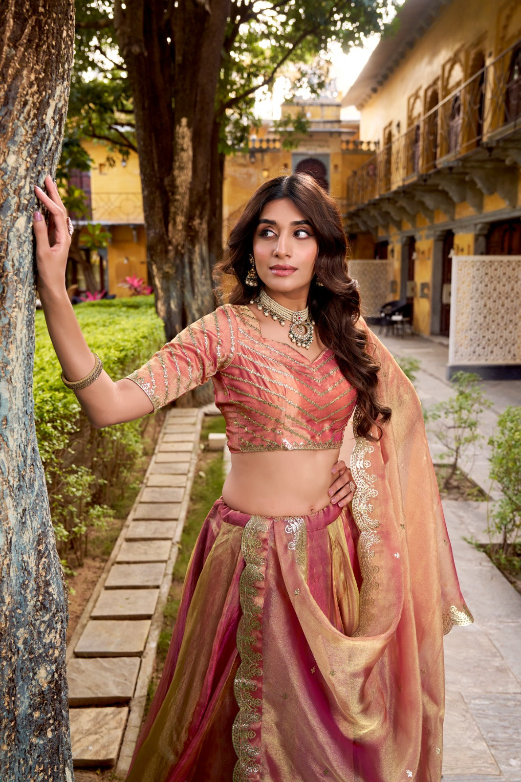 Pink Color Party Wear Designer Lehenga Choli Set