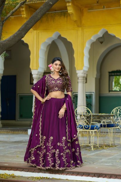 Magenta Rangoli Silk Designer Lehenga Choli for Wedding
