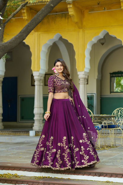 Magenta Rangoli Silk Designer Lehenga Choli for Wedding