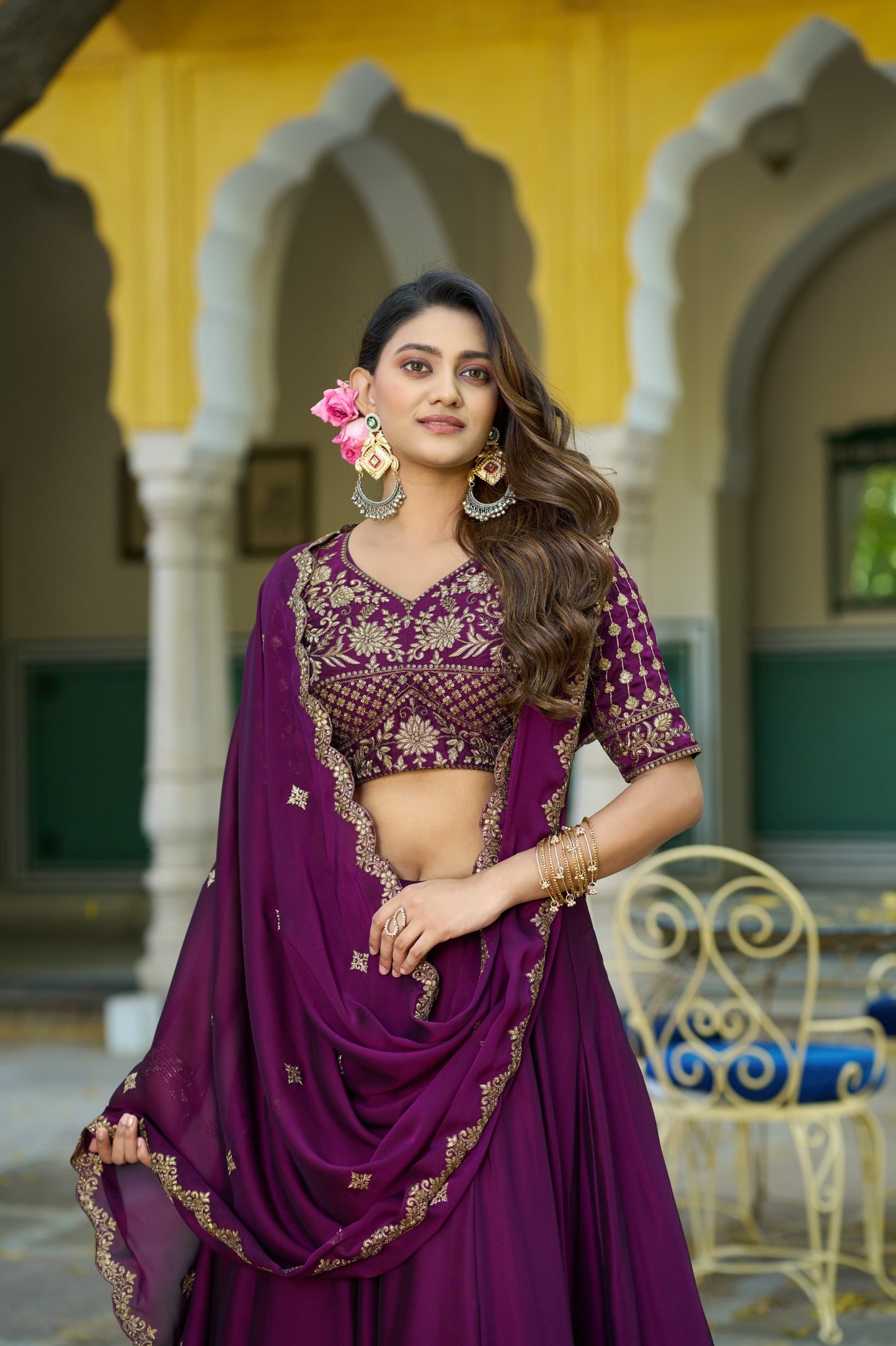 Magenta Rangoli Silk Designer Lehenga Choli for Wedding