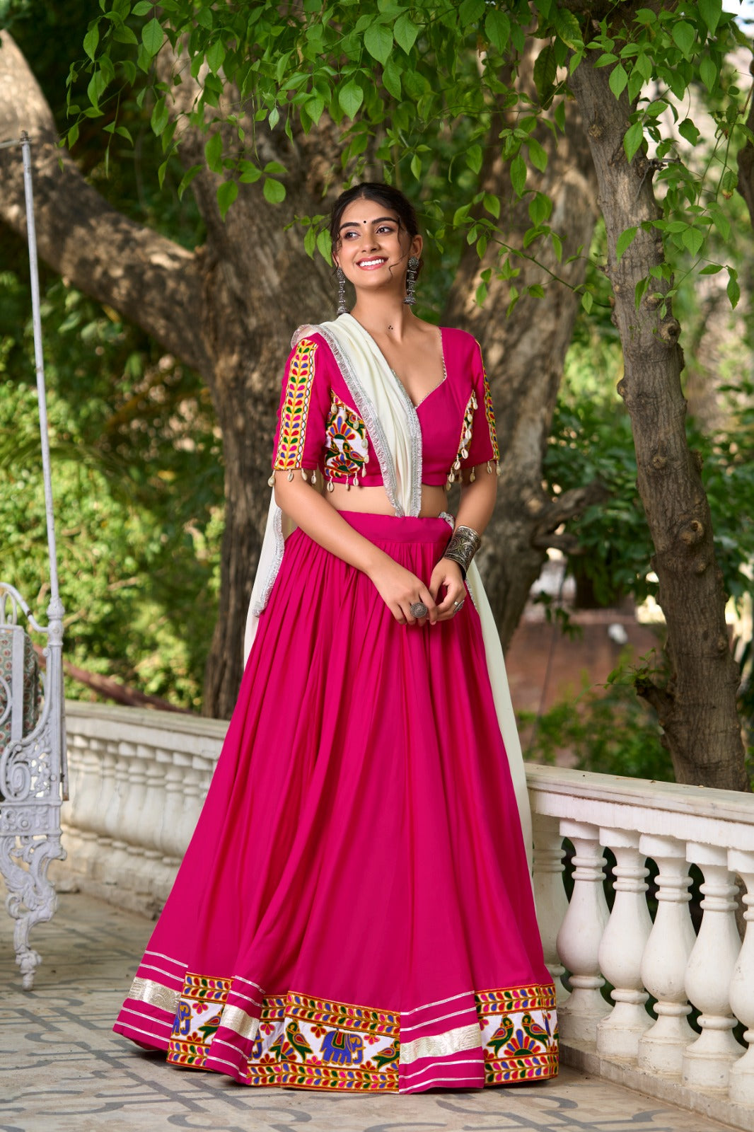 pink lehenga choli for navratri chaniya choli