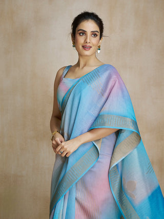 Sky blue saree Party Wear
