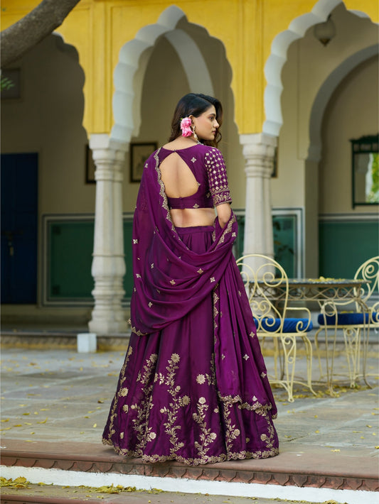 Magenta Rangoli Silk Designer Lehenga Choli for Wedding