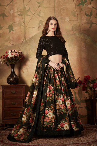 Black Organza Lehenga Choli