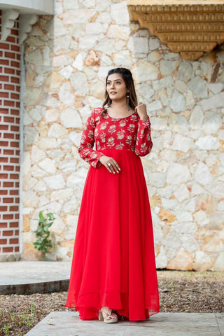 Red gown Party wear
