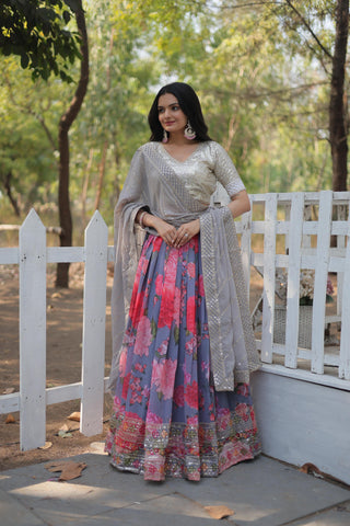 Floral design printed lehenga choli with dupatta online