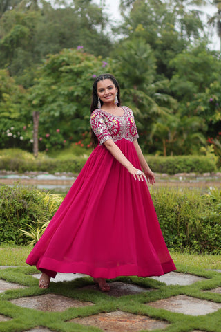 Pink gown for wedding
