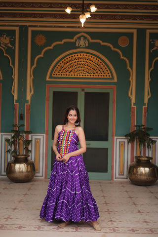 purple navratri gown for women