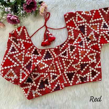 Velvet Red  Blouse For Navaratri Choli