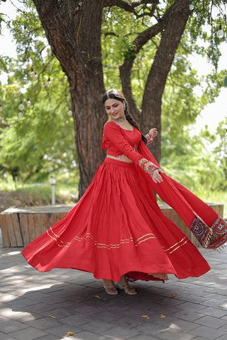 rayon red lehenga choli