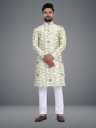 Men's Kurta Pajama Set  Embroidery Work Kurtas