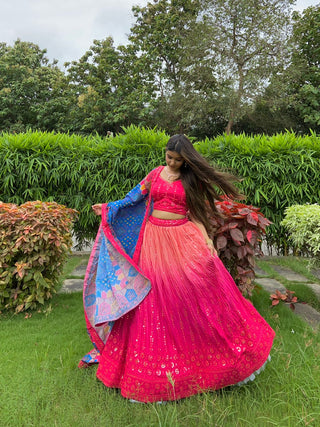 Pink color lehenga choli with dupatta price