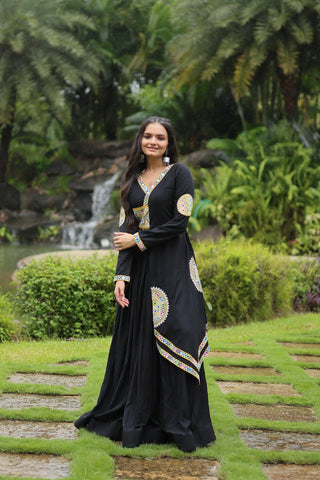 Black rayon navratri gown online
