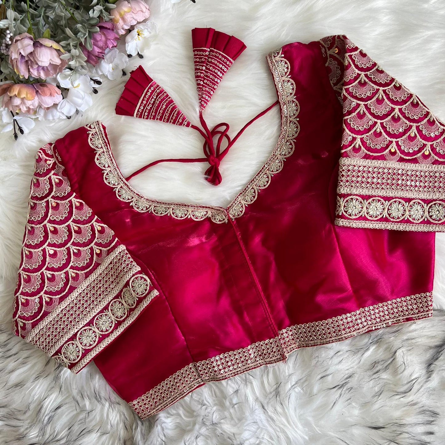 Heavy Soft Silky Zimichoo Readymade Blouse for Saree