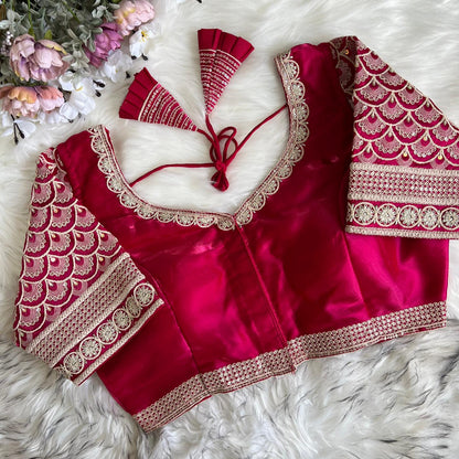 Heavy Soft Silky Zimichoo Readymade Blouse for Saree