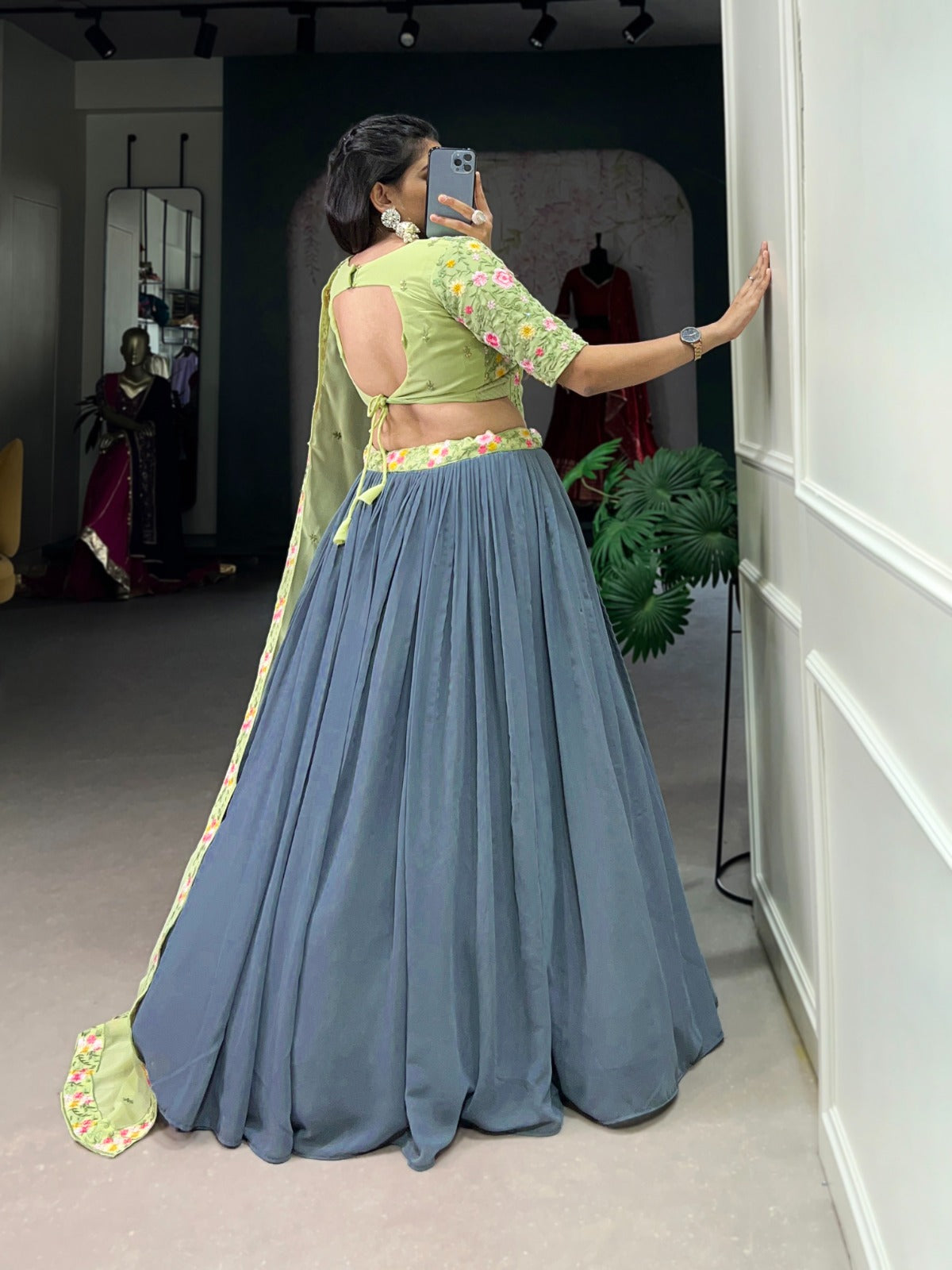 Grey Lehenga Choli price

