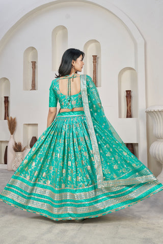 Rama color dola jacquard lehenga choli online