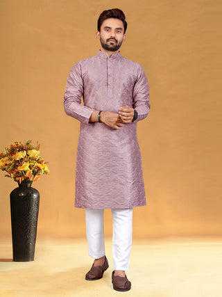 Purple Kurta Party Wear Mens Kurta Sets