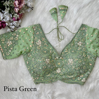 Pista Blouse For Lehenga Choli